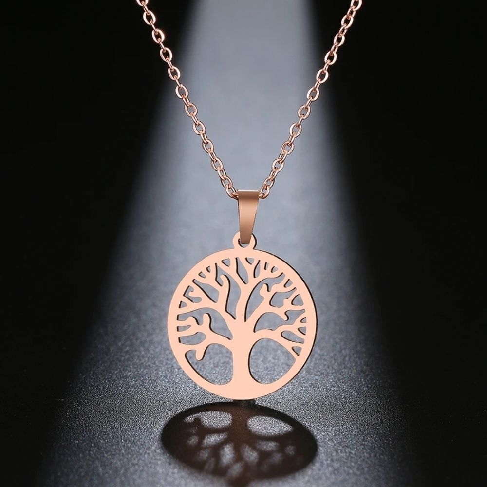 Tree of Life Necklace in Rose
